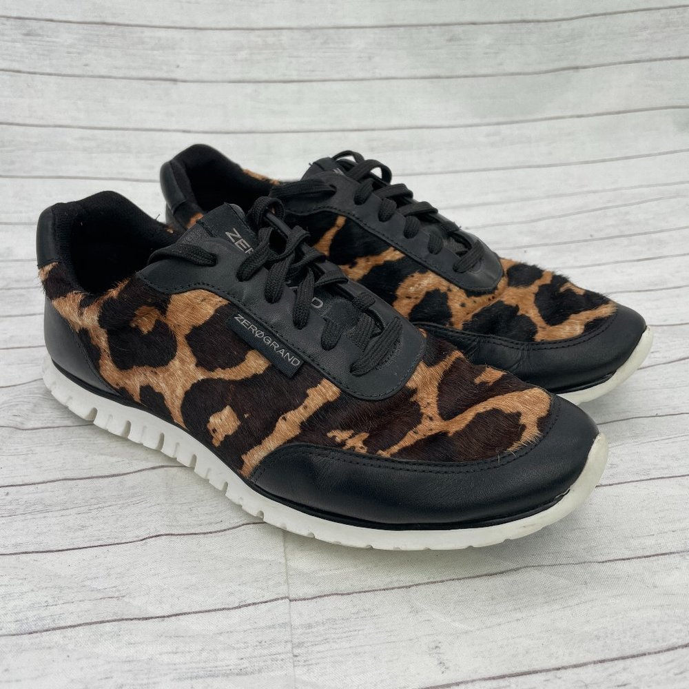 Cole Haan Zerogrand Womens Size US 6.5 Leopard Print Calf Hair Sneakers Shoes